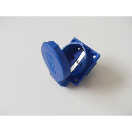 Base Enchufe Hembra para Chasis, 10/16A - 250V. Bipolar+Tapa